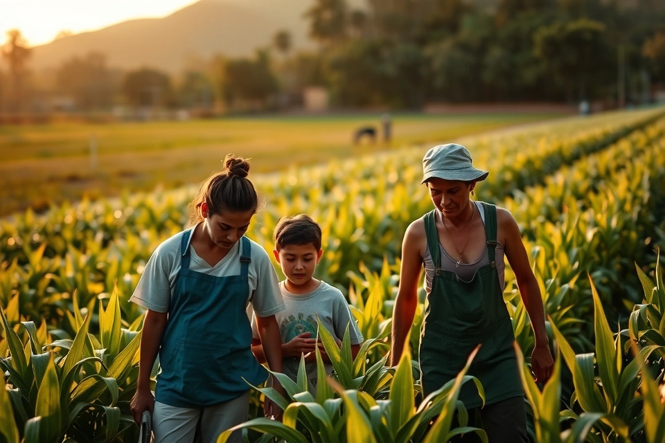 Produtores rurais no campo